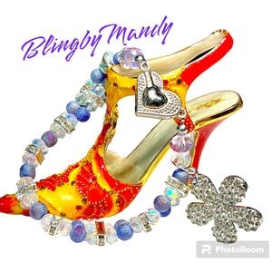 🌺plus size magnetic closure Bracelet in silver and purples